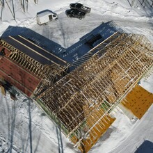 Custom built home under construction in Dorset, Vermont